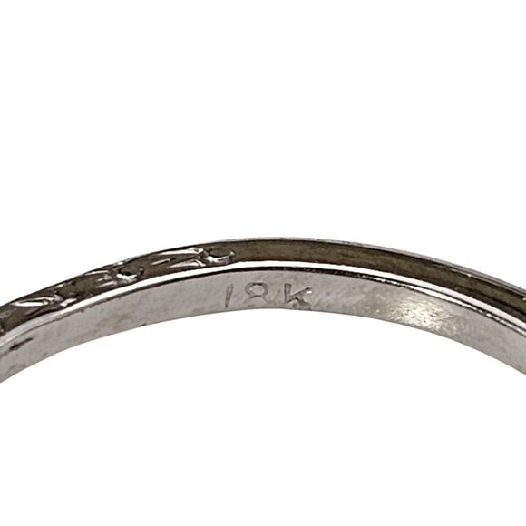 18K White Gold Diamond Art Deco Ring Size 6.5 #23776 - Picture 6 of 8